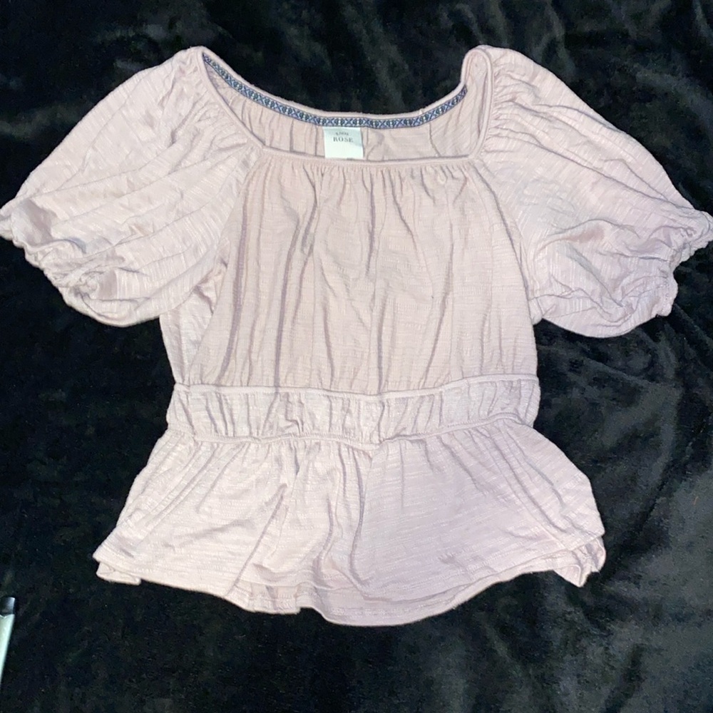 Knox rose Light pink cinch waist blouse